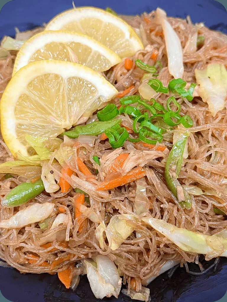 Pancit bihon rice noodles with vegetables