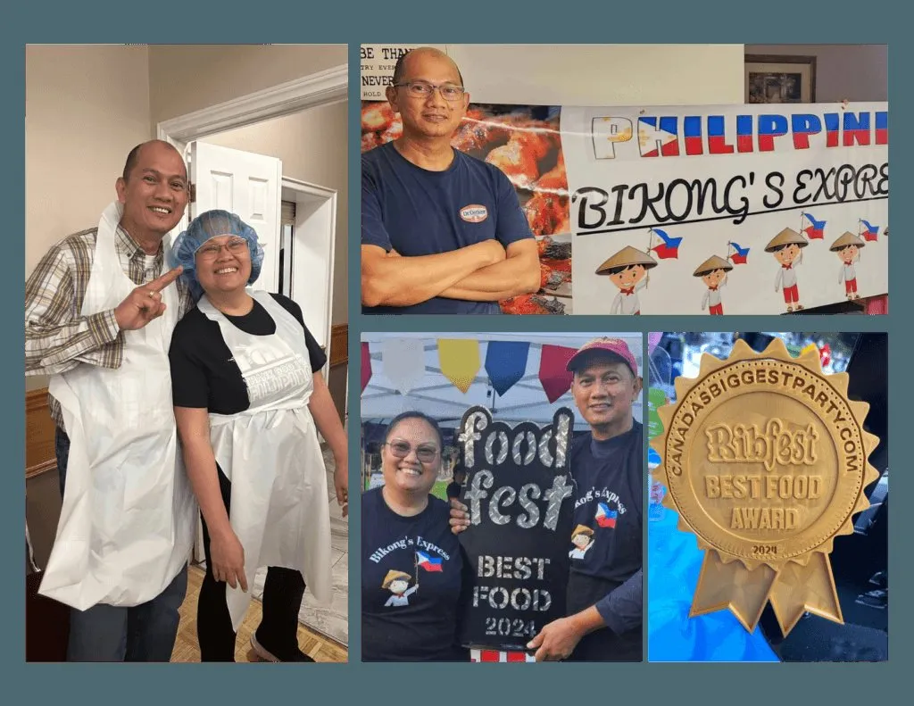 Vic and Gwen Gianan in the Bikong kitchen, with their Best Food award